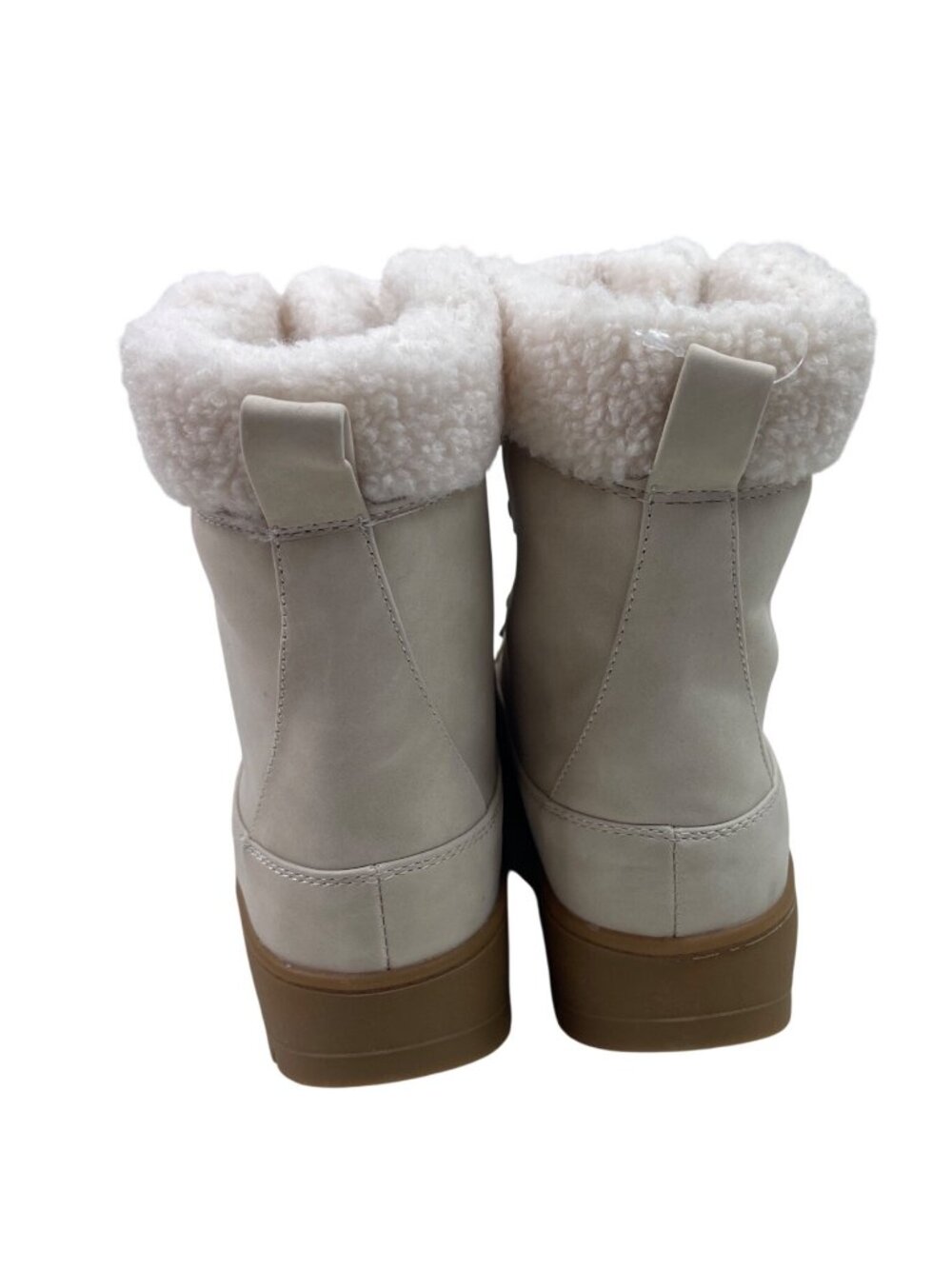 Falls Creek Anita Shearling Lined White Winter Boots Lace-Up Womens Size 9M - Picture 6 of 14